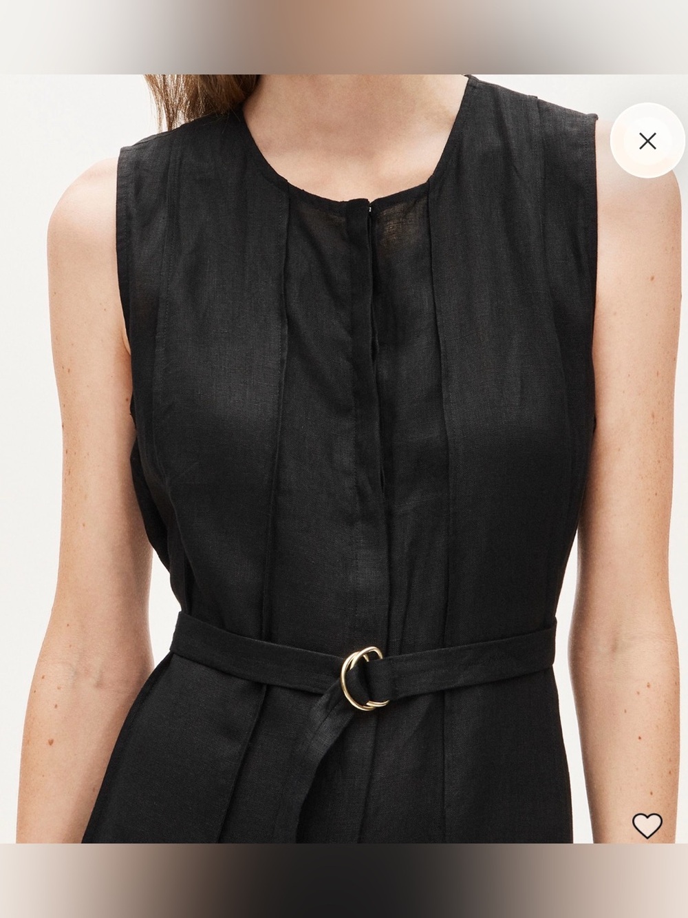 J.Crew Seamed Linen Dress With Removable Belt Black Size L NWT - Picture 2 of 12